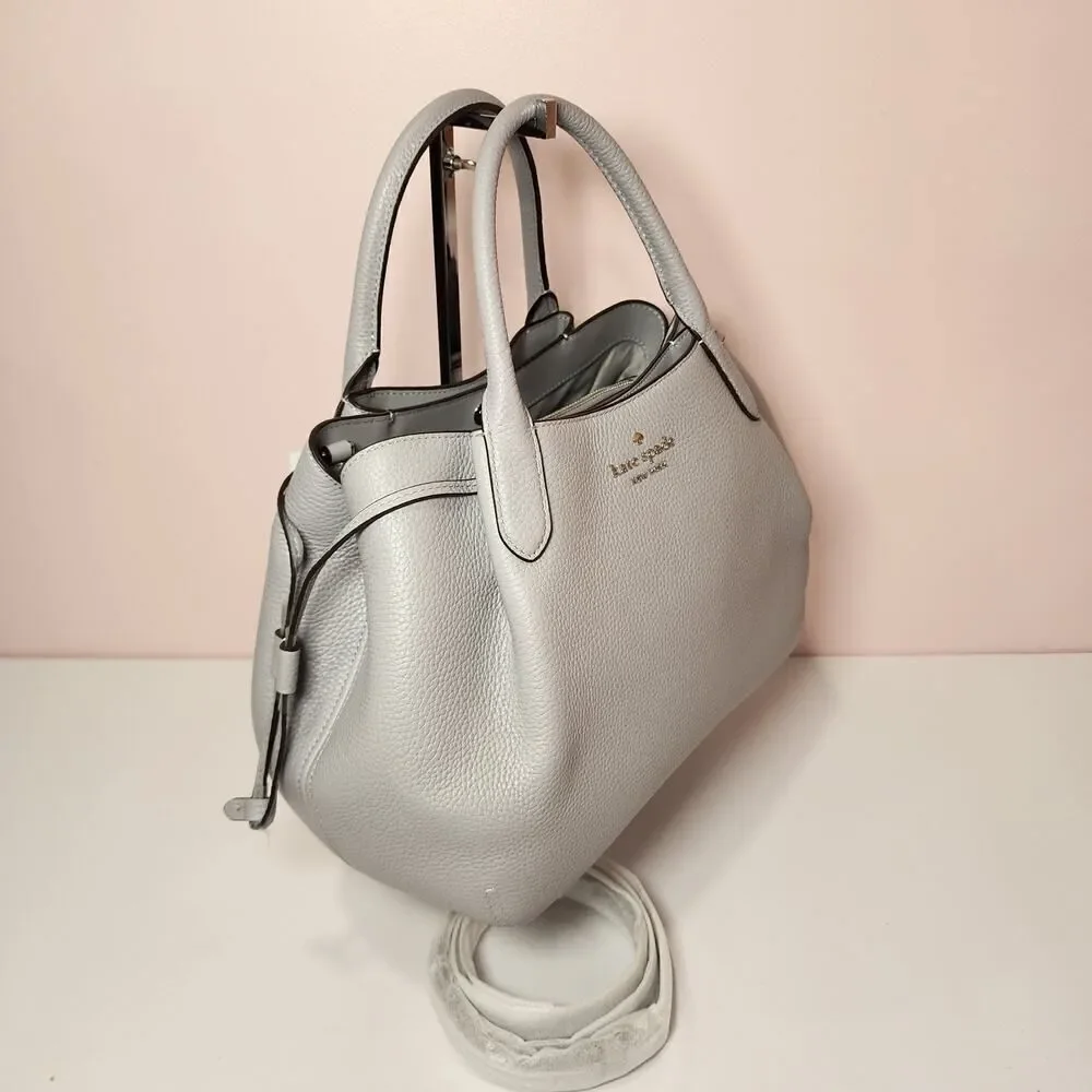 NWT KATE SPADE K8134 DUMPLING LARGE SATCHEL Mountain Grey